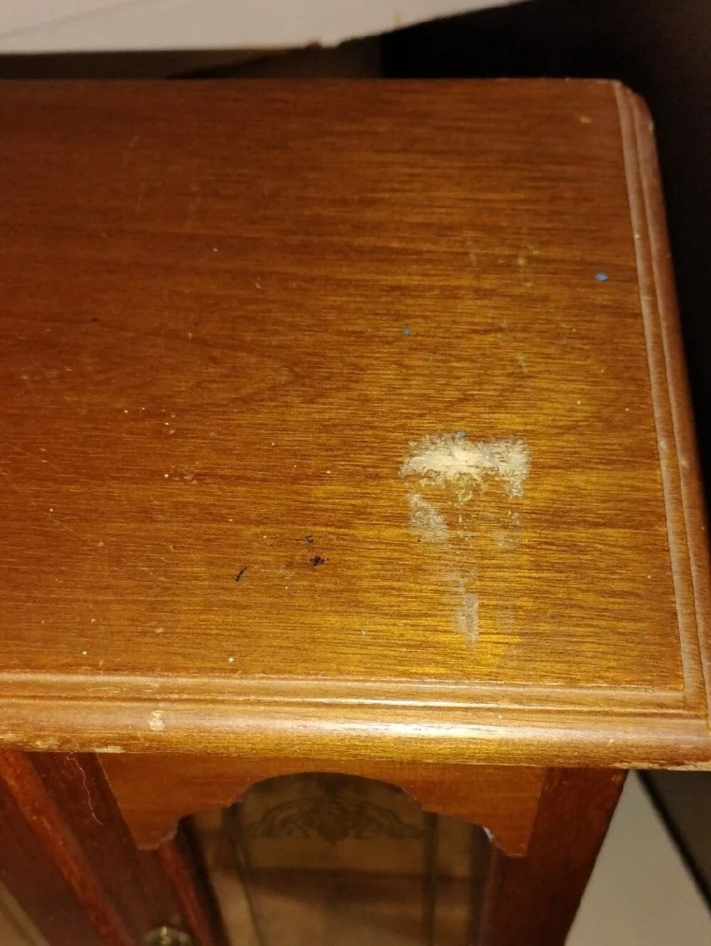 Vintage Wood Jewelry Armoire- Dresser Top Style TLC 12.5 L X 5.5 W X 17.5 H